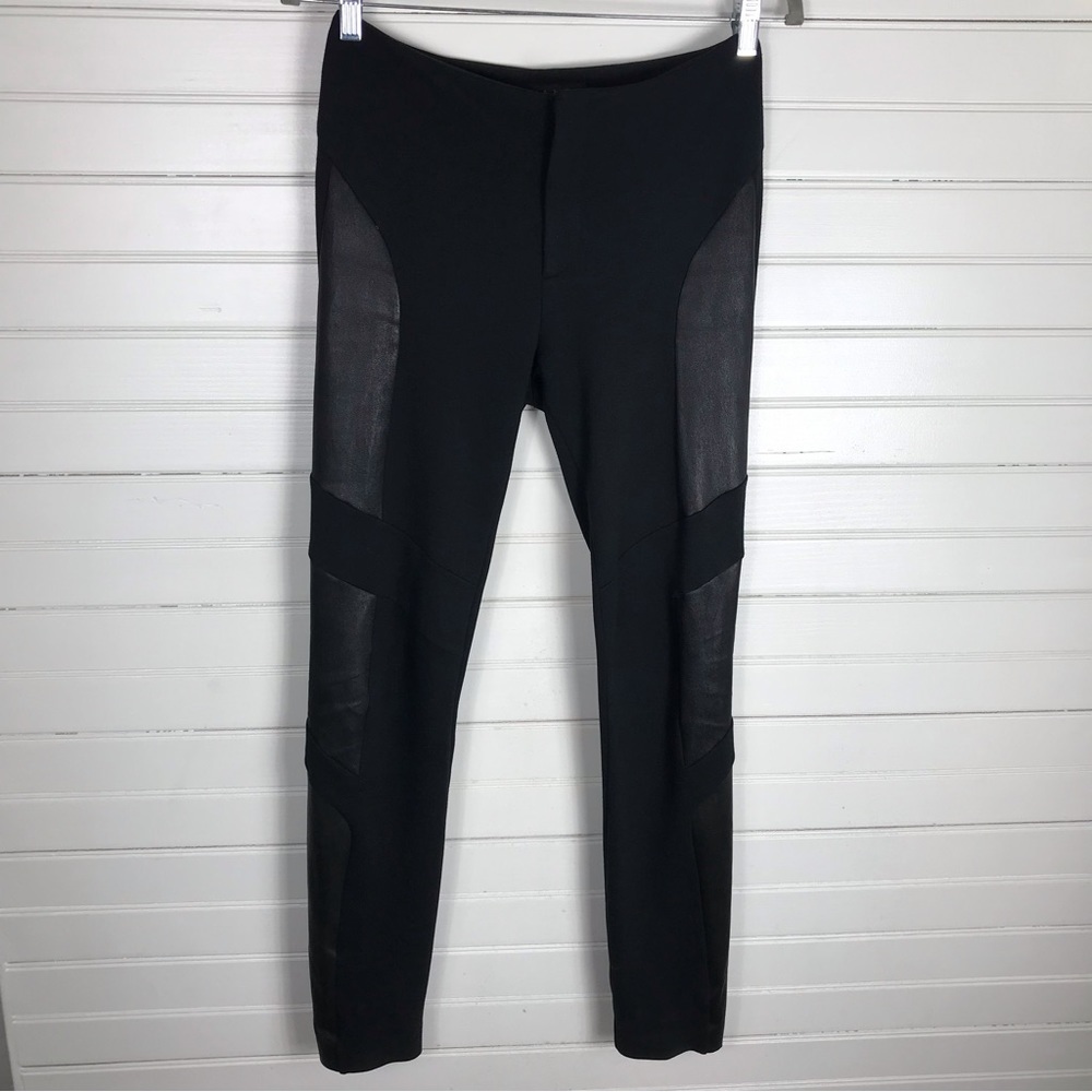 rag & bone Skinny Pants with Leather Panel